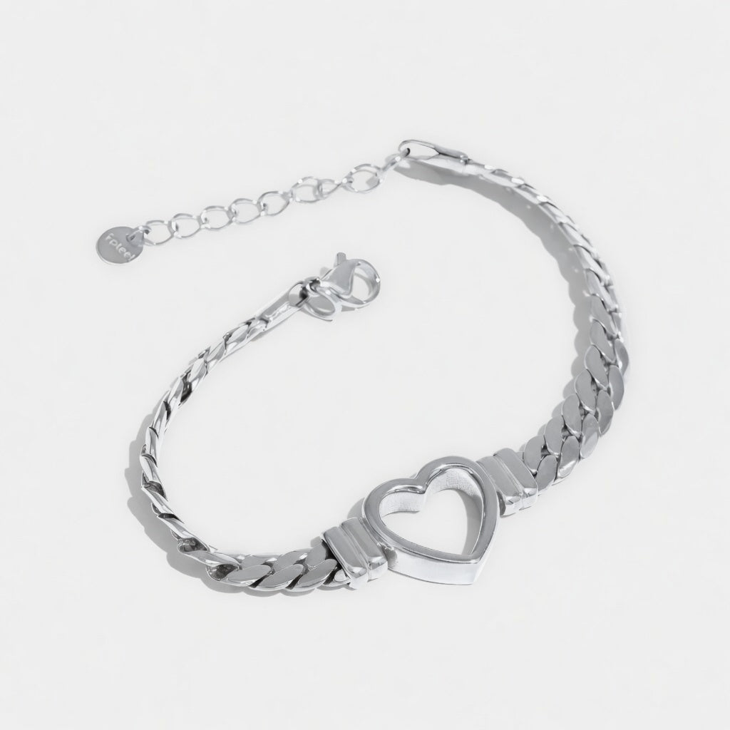 Lovis - Armband med grövre kedja och hjärta