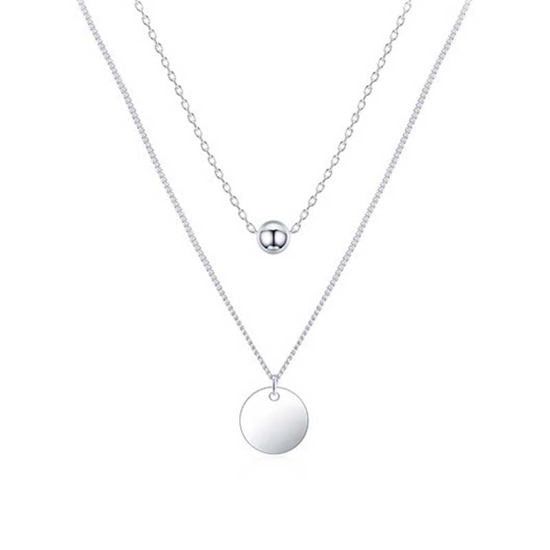 Belle - Halsband med dubbla kedjor och bricka