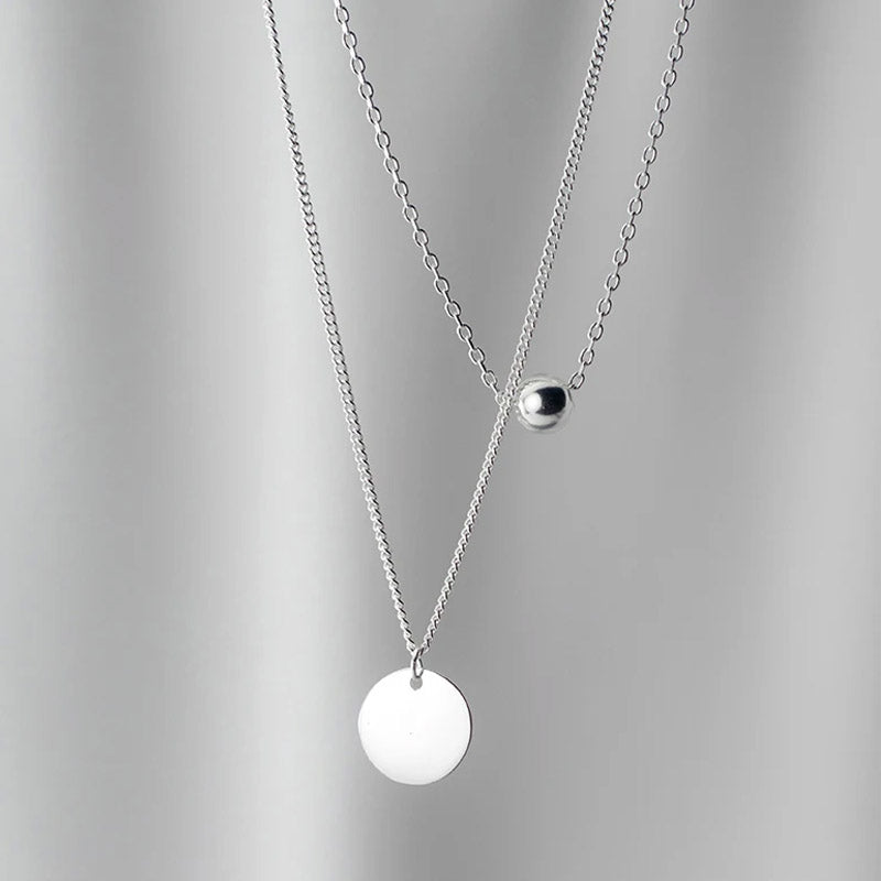 Belle - Halsband med dubbla kedjor och bricka
