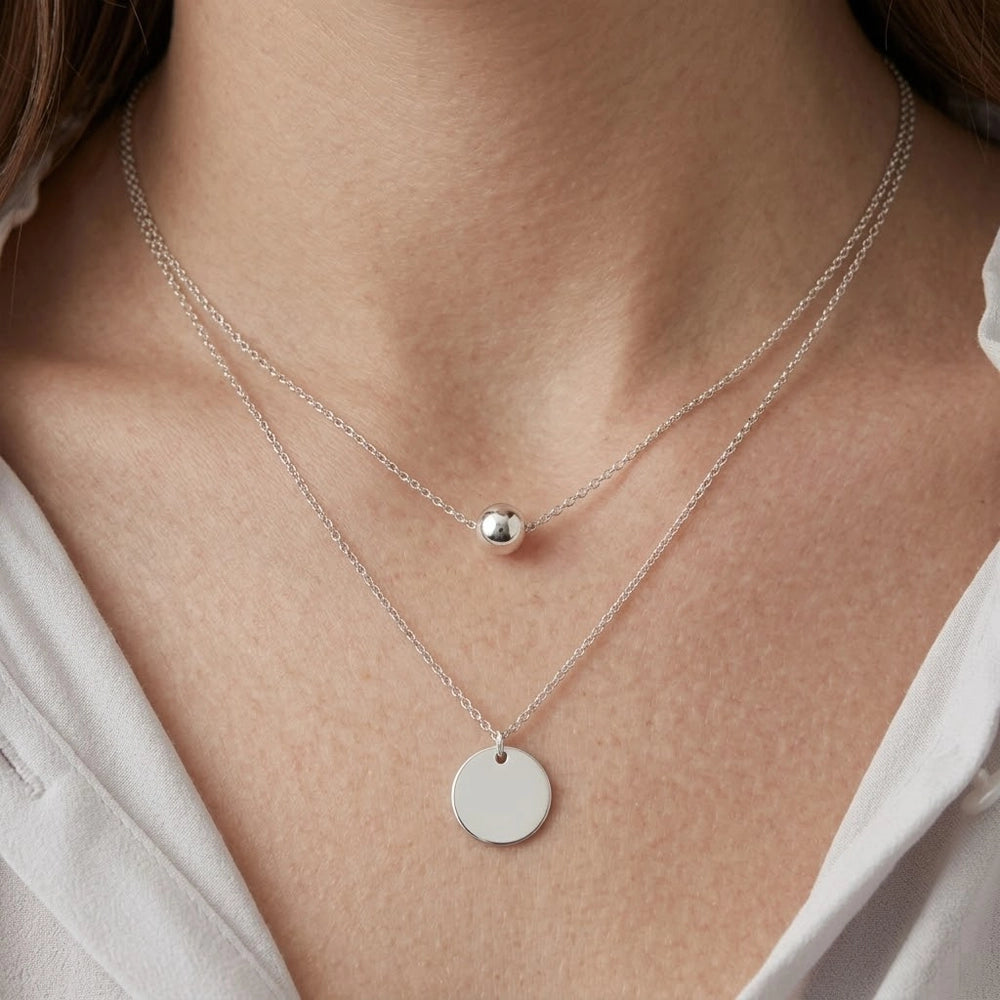 Belle - Halsband med dubbla kedjor och bricka