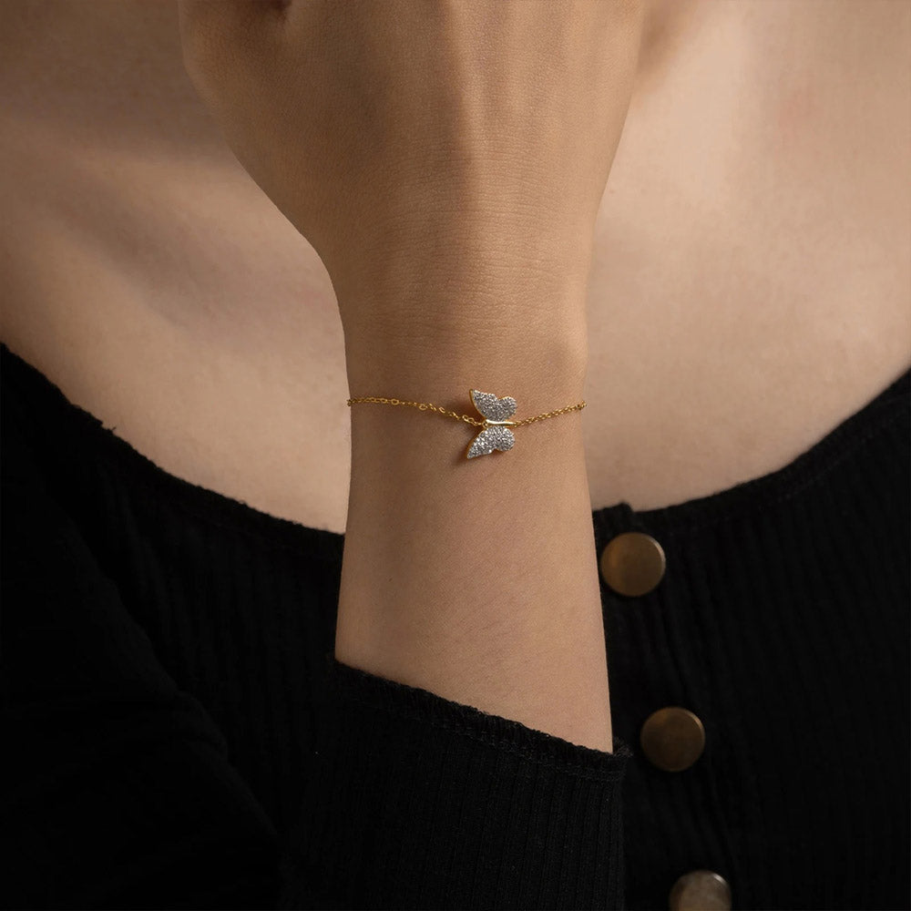 Butterfly Bliss - Armband med gnistrande fjäril