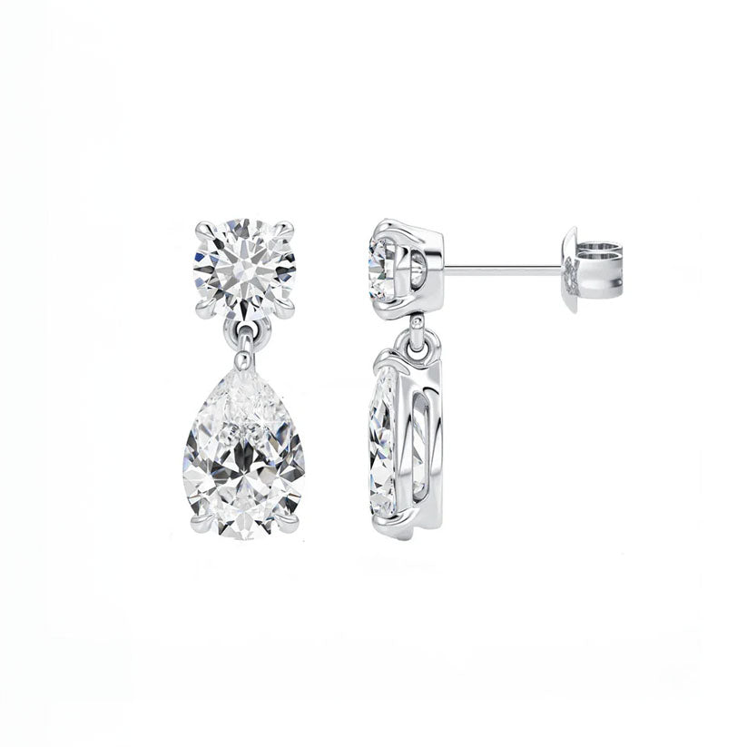 Eydis - Örhängen med droppformad moissanite