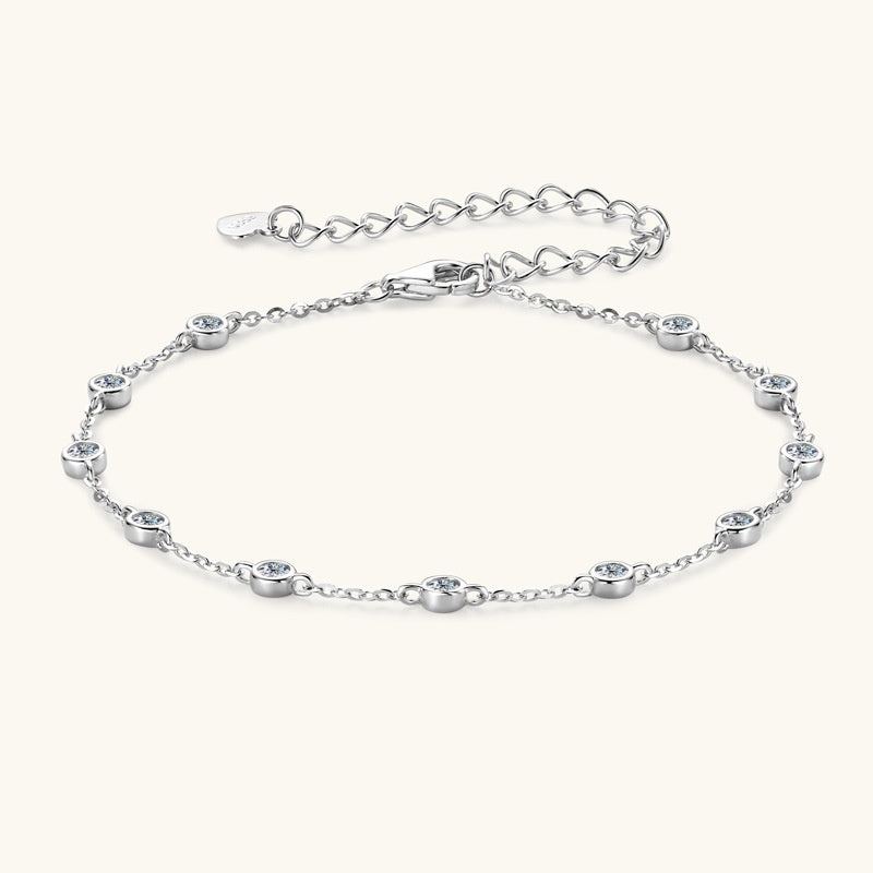 Cascade - Armband med moissanitstenar längs kedjan