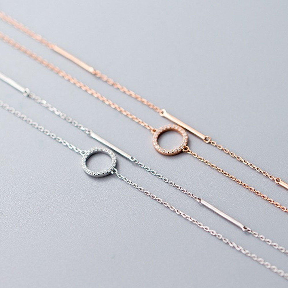 Harpa - Armband med dubbla kedjor och glittrande dekoration
