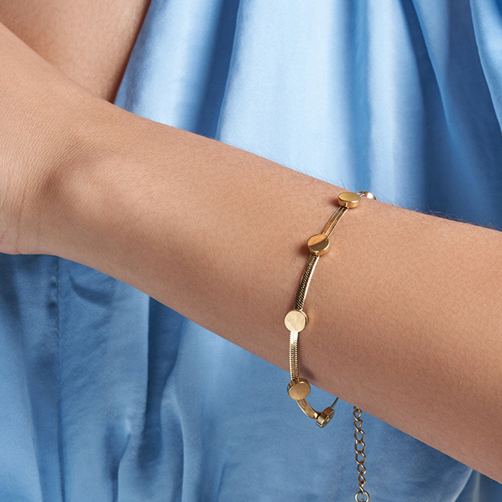 Inca - Armband i ormbenskedja med dekorativa plattor