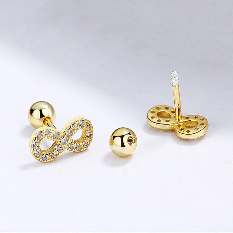Infinity - Studs med evighetssymbol och skruvplopp