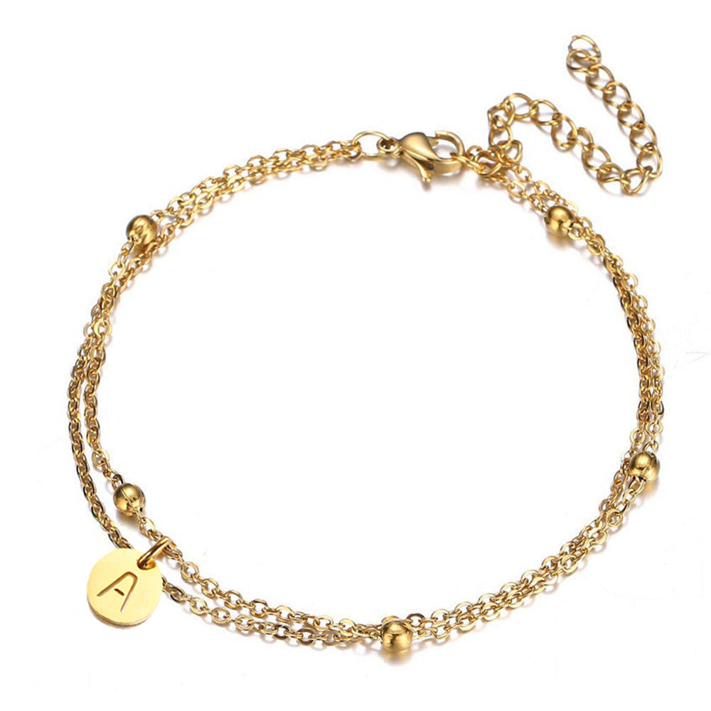 Initial - Armband med bokstavsbricka