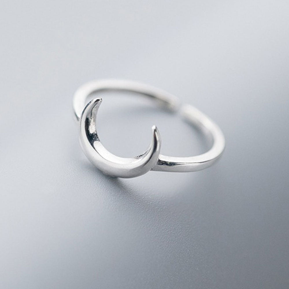 Moon - Justerbar ring med halvmåne
