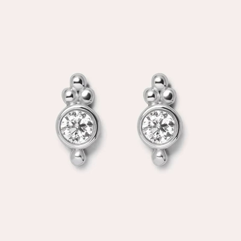 Pebble Spark - Studs med bezelinfattad sten