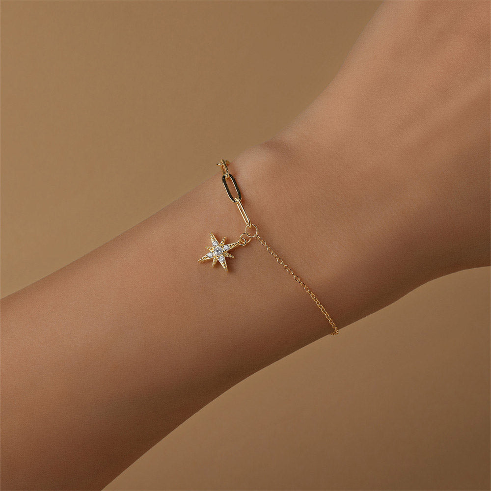 Polar Star - Armband med stjärnhänge och zirkoner