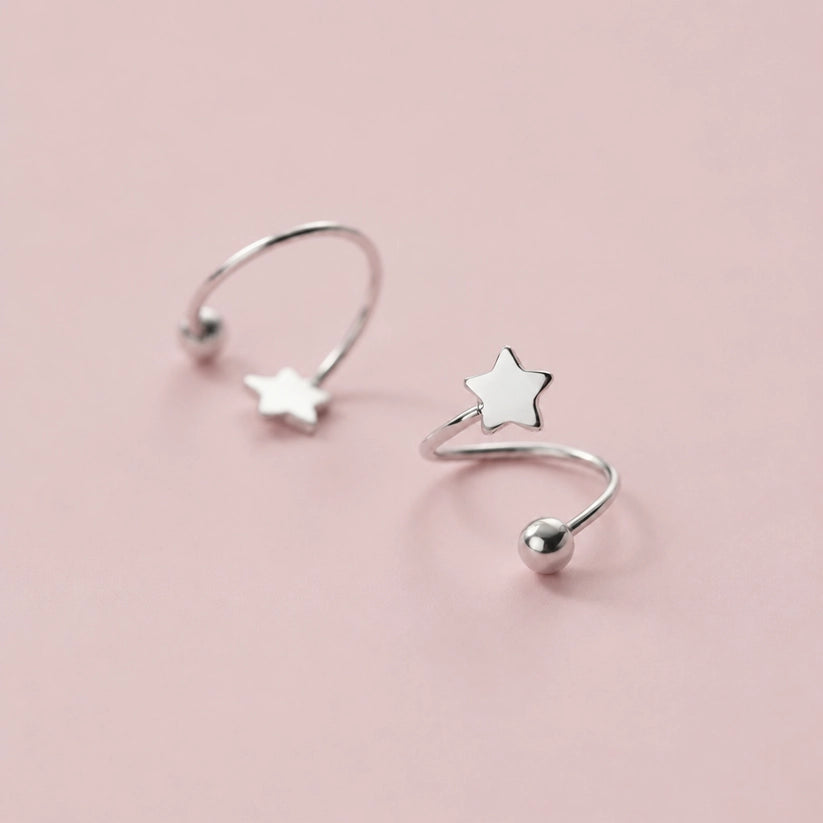 Twisted Heart & Star – Örhängen med unik twistdesign