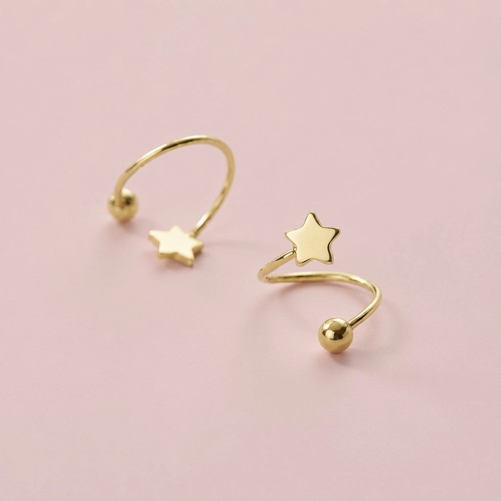 Twisted Heart & Star – Örhängen med unik twistdesign