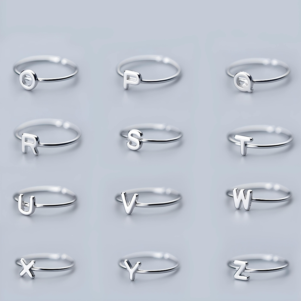 Unique - Justerbar ring med bokstav