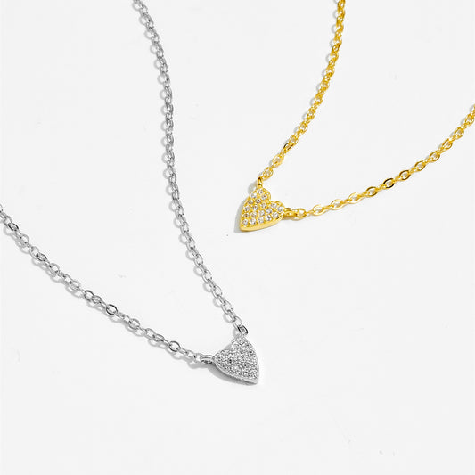Passione - Halsband med pavéinfattat hjärta