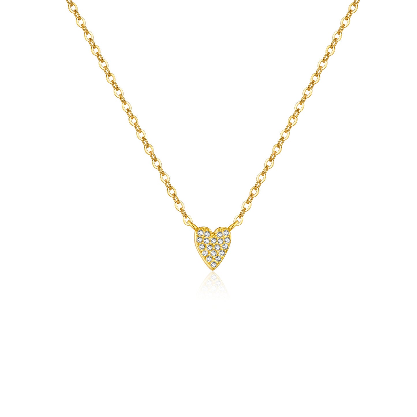Passione - Halsband med pavéinfattat hjärta