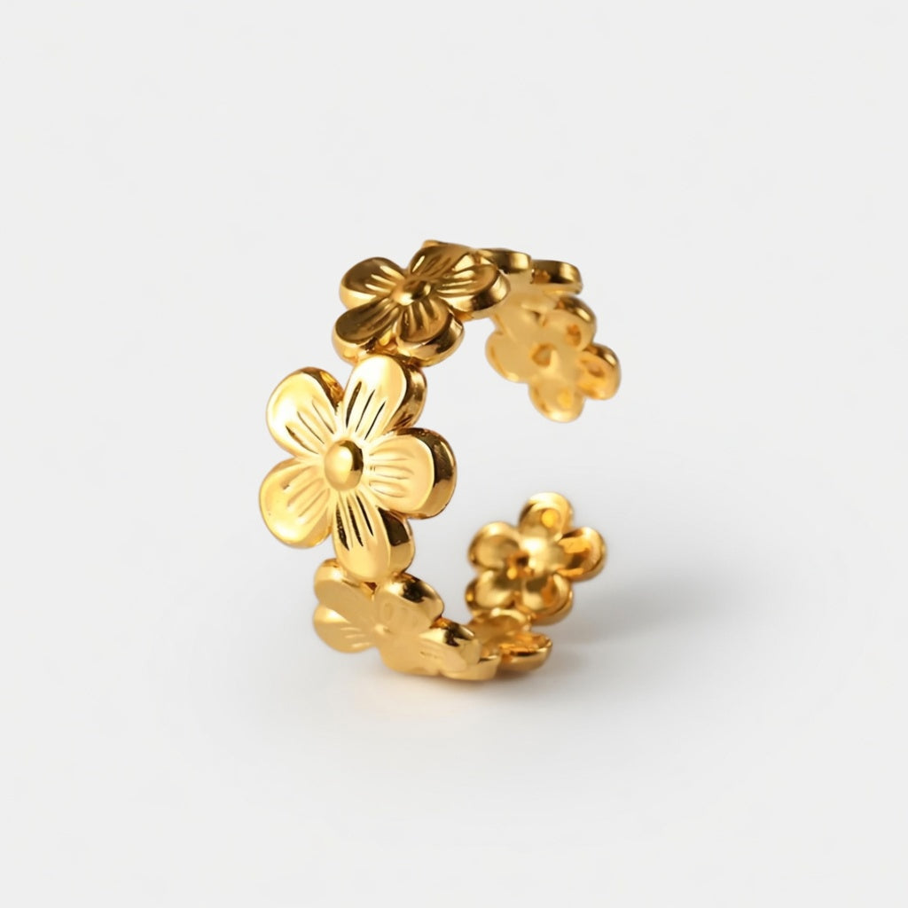 Blossom - Justerbar ring med blommor