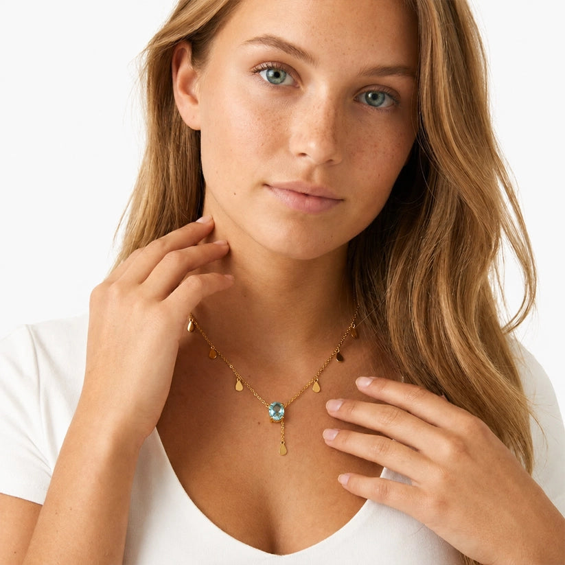Aqua Heaven - Halsband med turkos sten