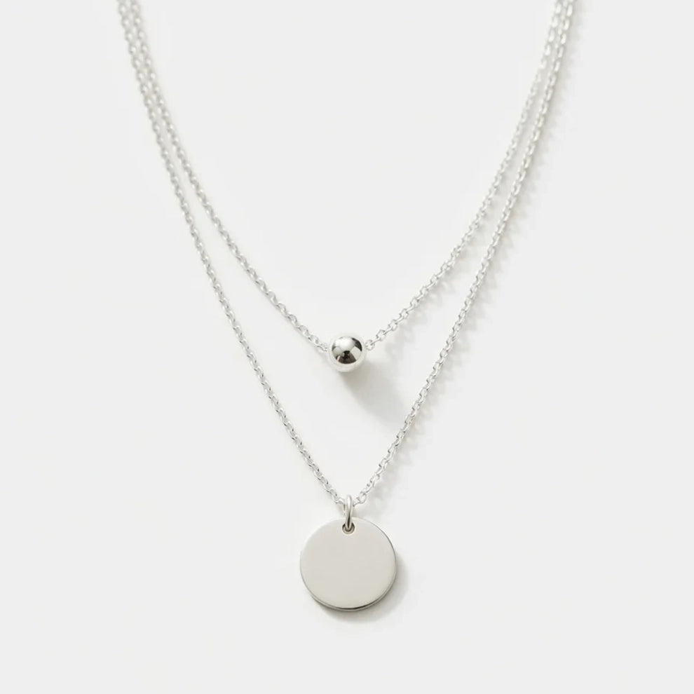 Belle - Halsband med dubbla kedjor och bricka