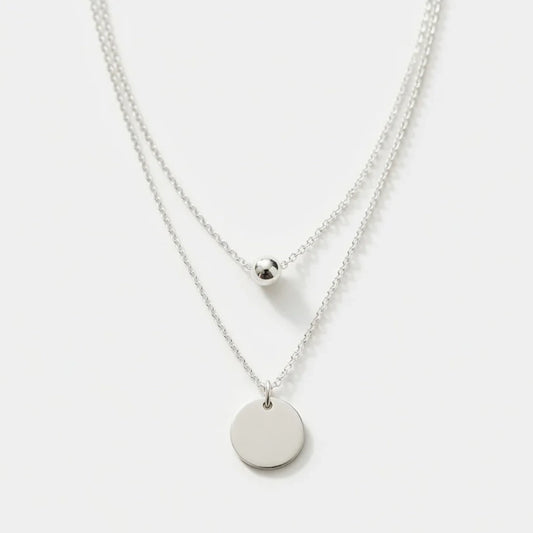 Belle - Halsband med dubbla kedjor och bricka