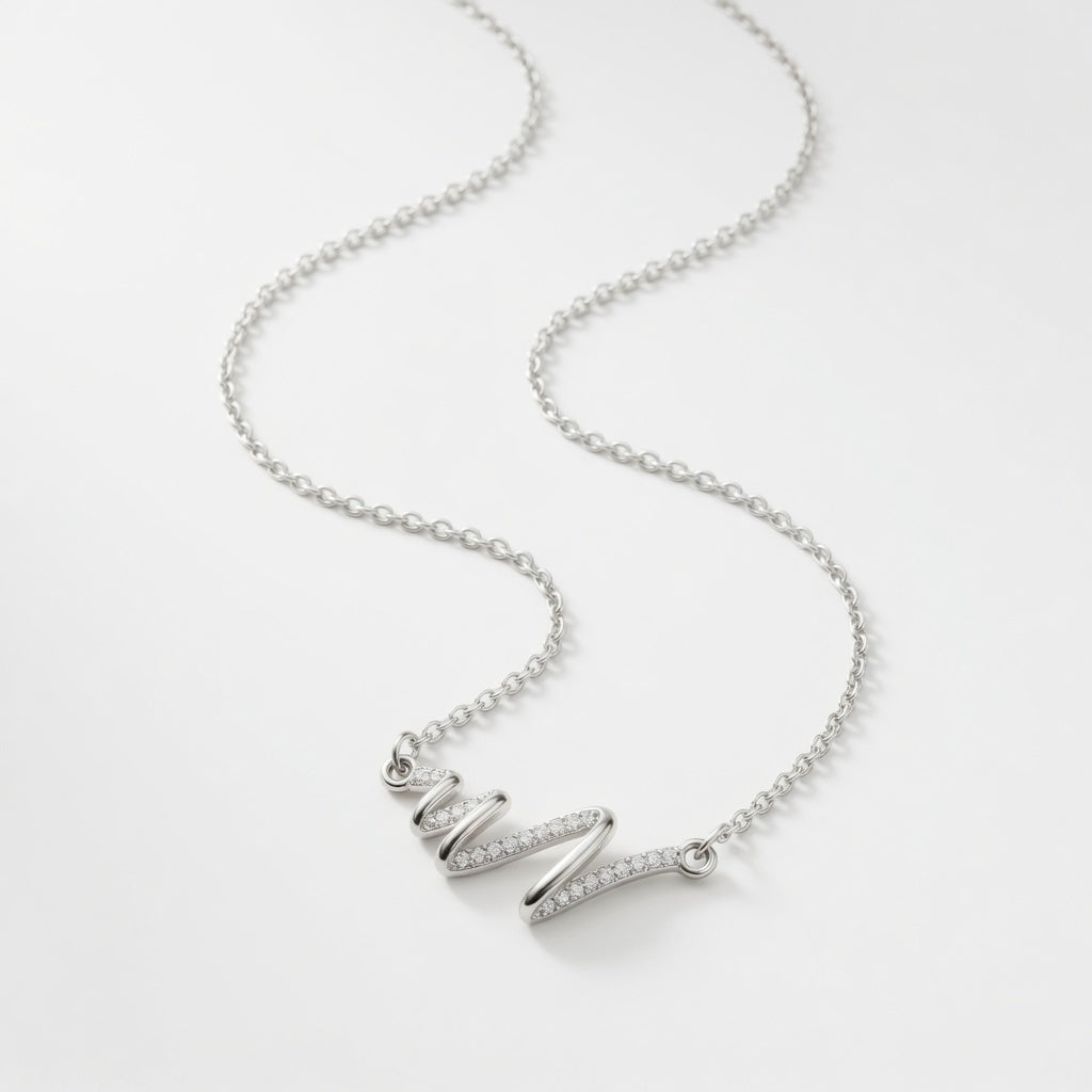 Curvy - Halsband med vågformat hänge