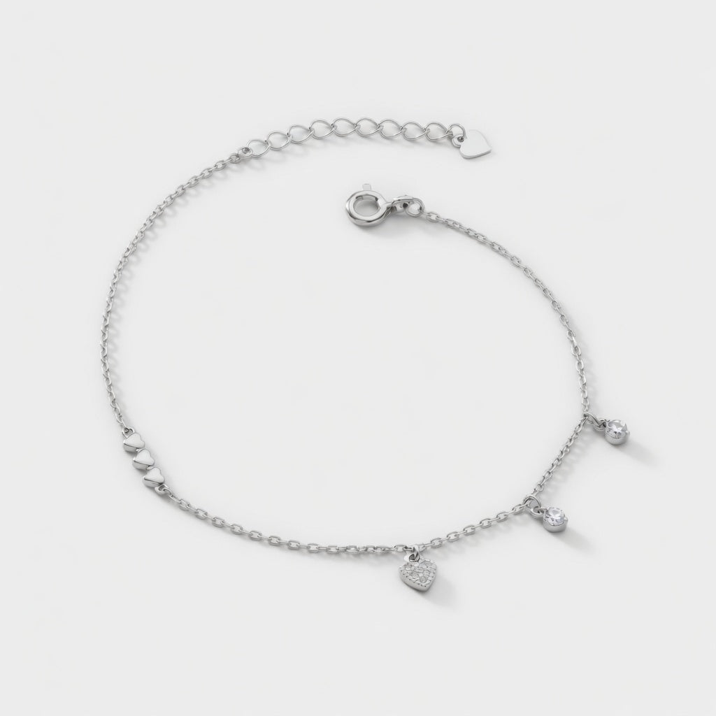 Bianca - Armband med små hjärtan och stenar