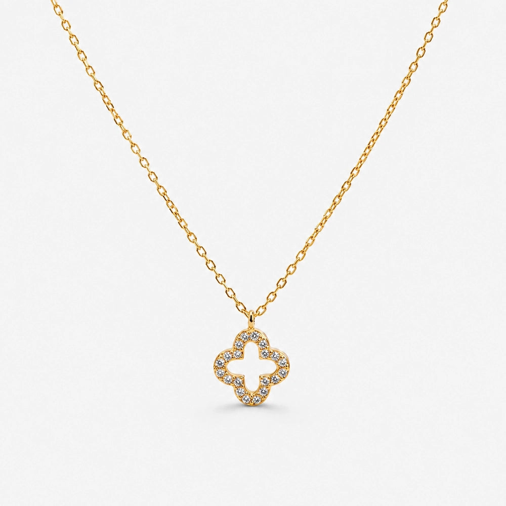 Fortune Bloom - Halsband med klöverformat hängsmycke