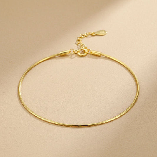 Gabriella - Armband i tunnare rundad ormbenskedja