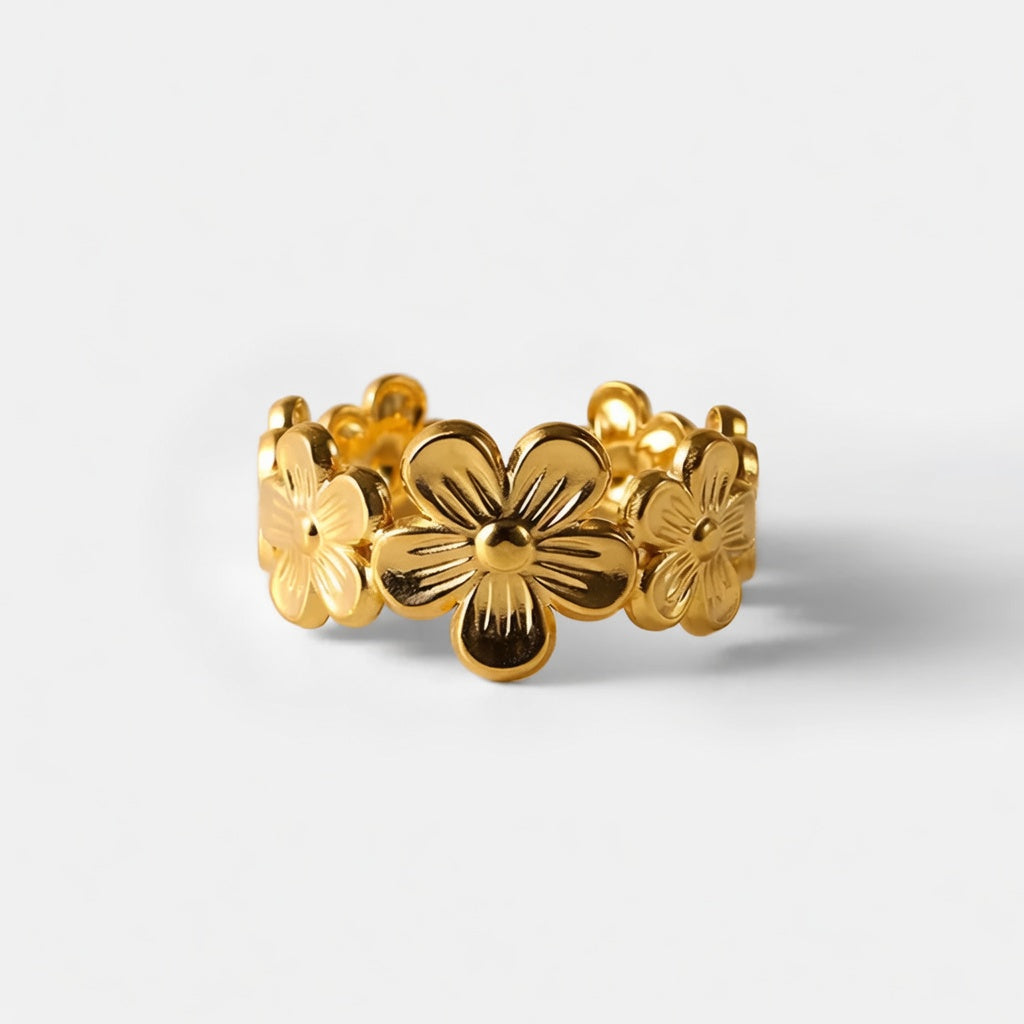 Blossom - Justerbar ring med blommor