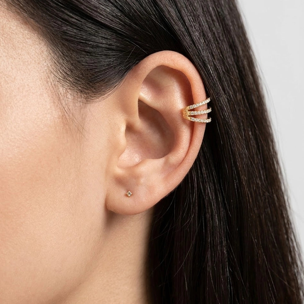 Liora - Trendig earcuff med kristalldetaljer