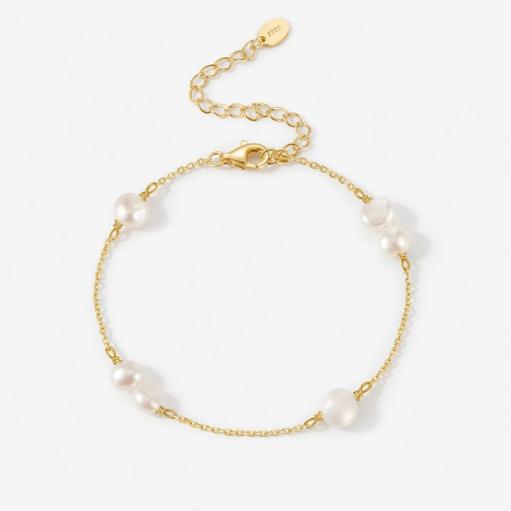 Pearly Glow - Armband med sötvattenspärlor