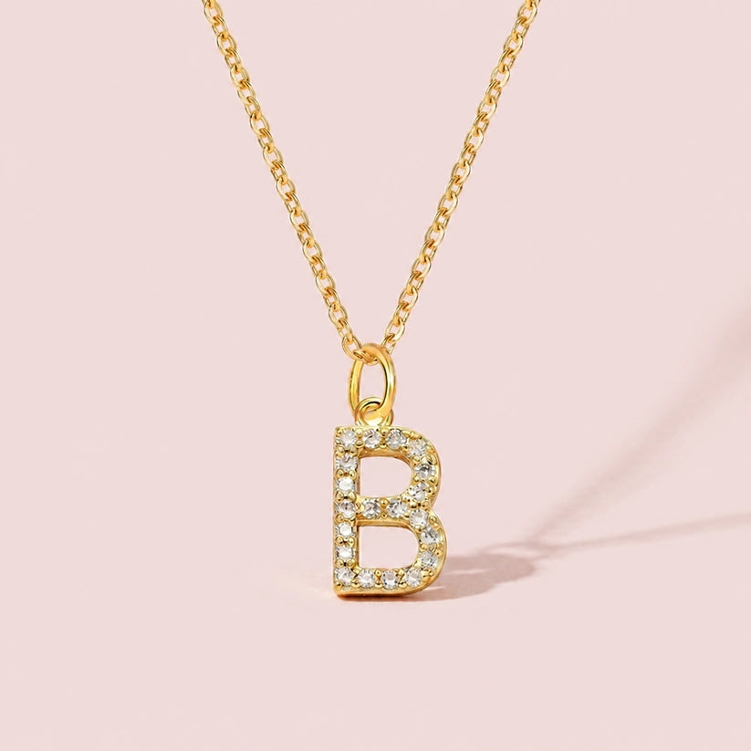 Alfa - Halsband med glitterbokstav