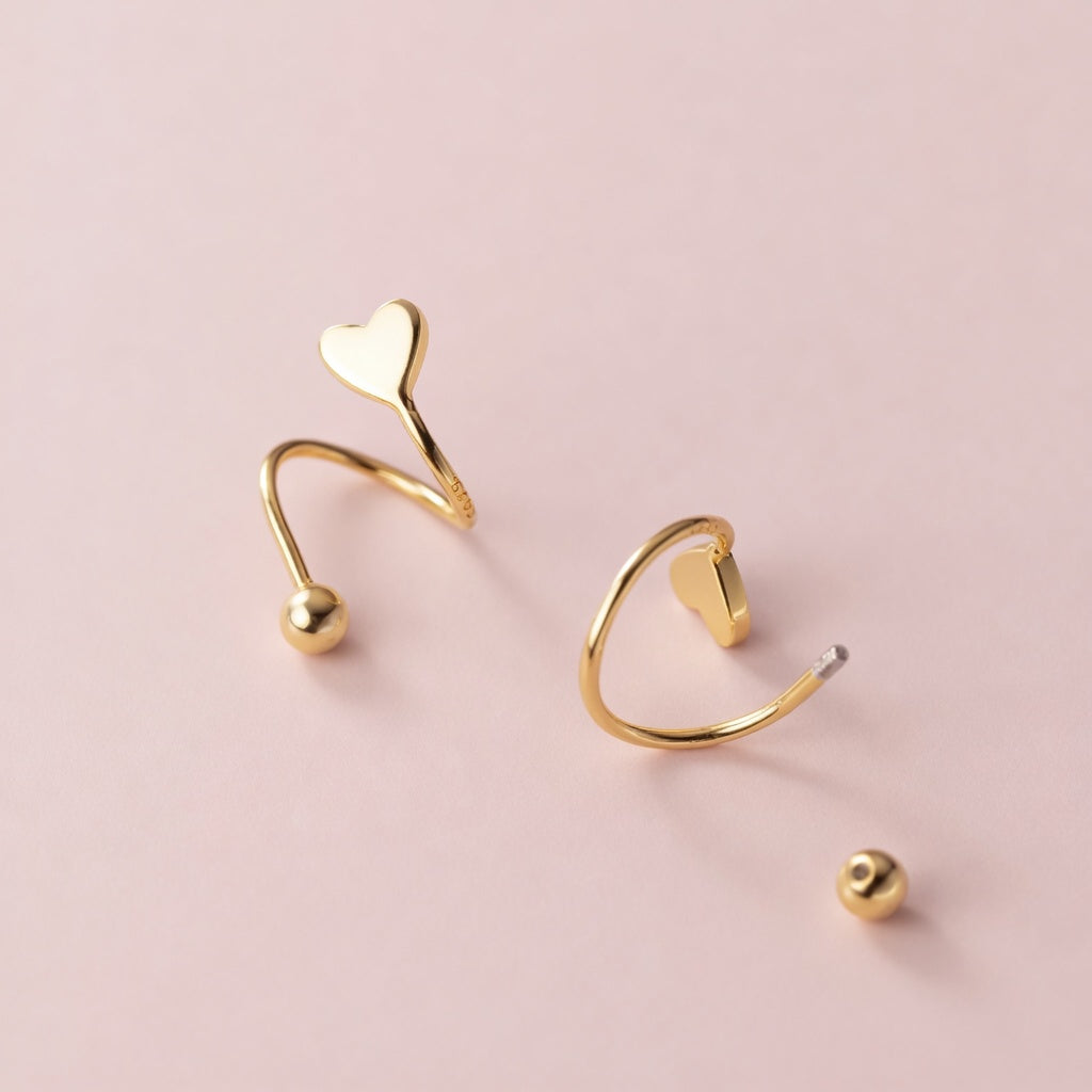 Twisted Heart & Star – Örhängen med unik twistdesign