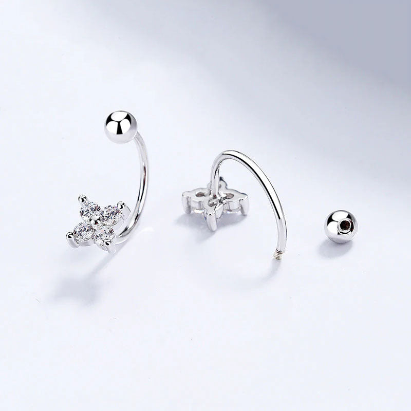 Alexis - Örhängen med krokdesign och skruvplopp