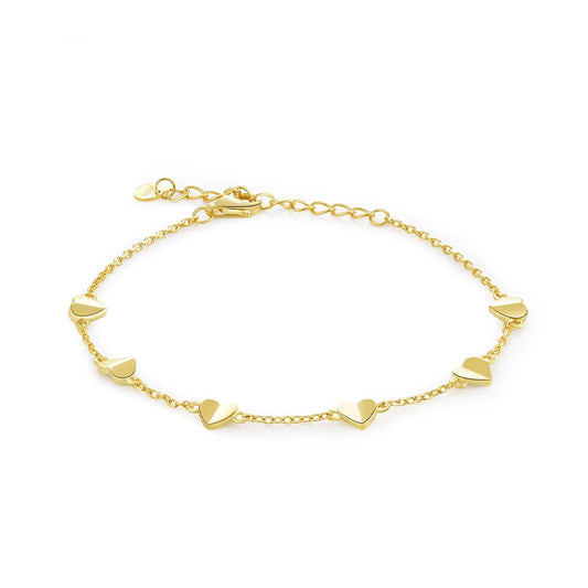 Lover's Link - Armband med hjärtan längs kedjan