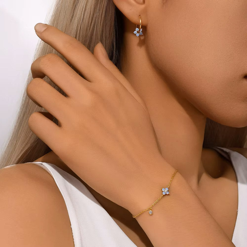 Azuralie - Armband med blå blomma