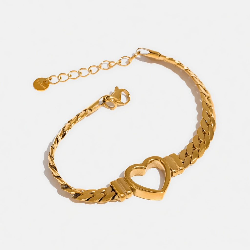 Lovis - Armband med grövre kedja och hjärta
