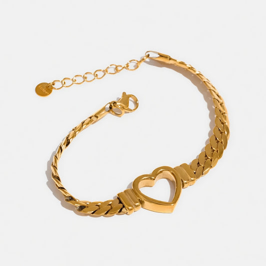 Lovis - Armband med grövre kedja och hjärta