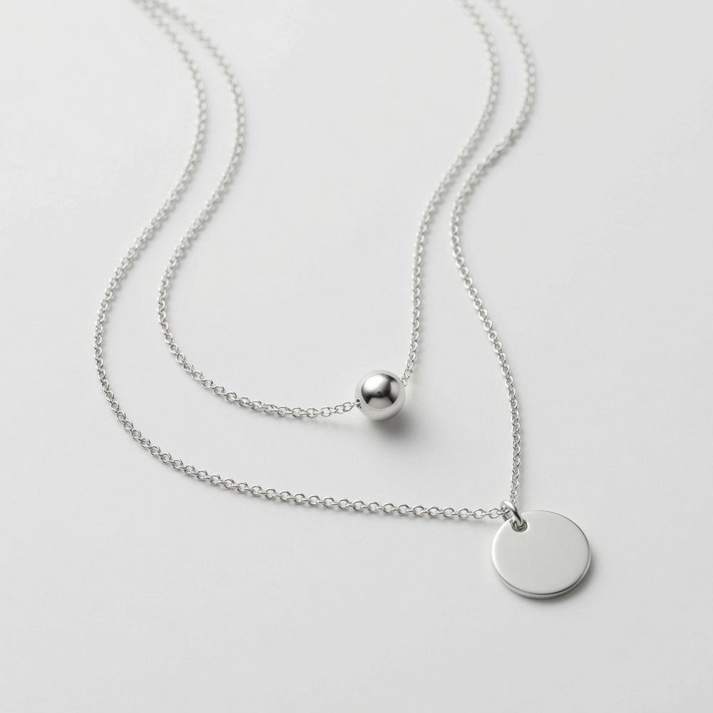 Belle - Halsband med dubbla kedjor och bricka