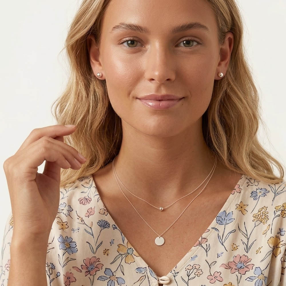 Belle - Halsband med dubbla kedjor och bricka
