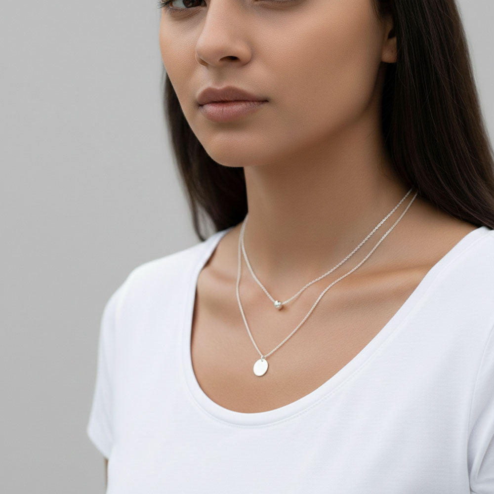 Belle - Halsband med dubbla kedjor och bricka