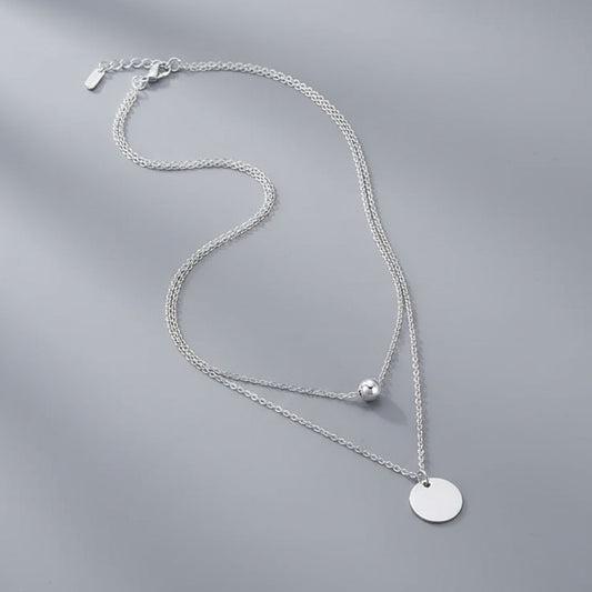 Belle - Halsband med dubbla kedjor och bricka
