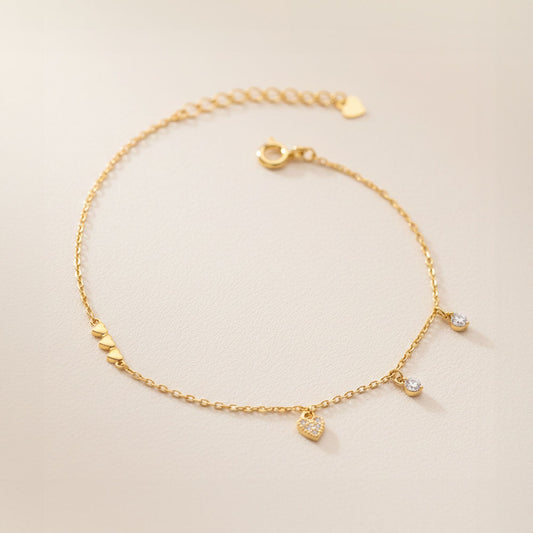 Bianca - Armband med små hjärtan och stenar