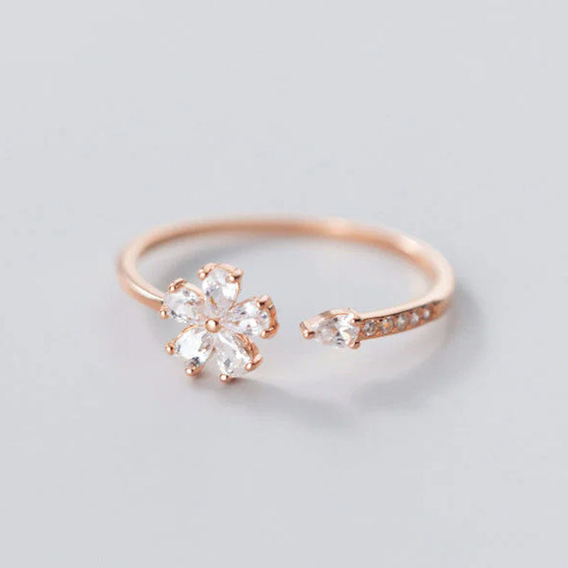 Blomstra - Justerbar ring med blomma