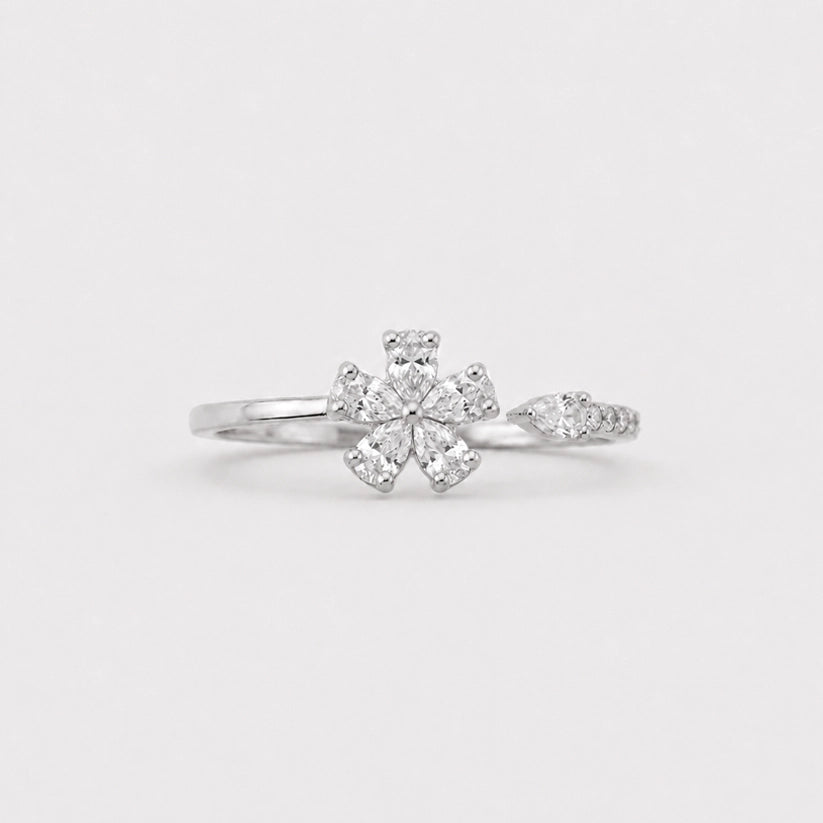 Blomstra - Justerbar ring med blomma
