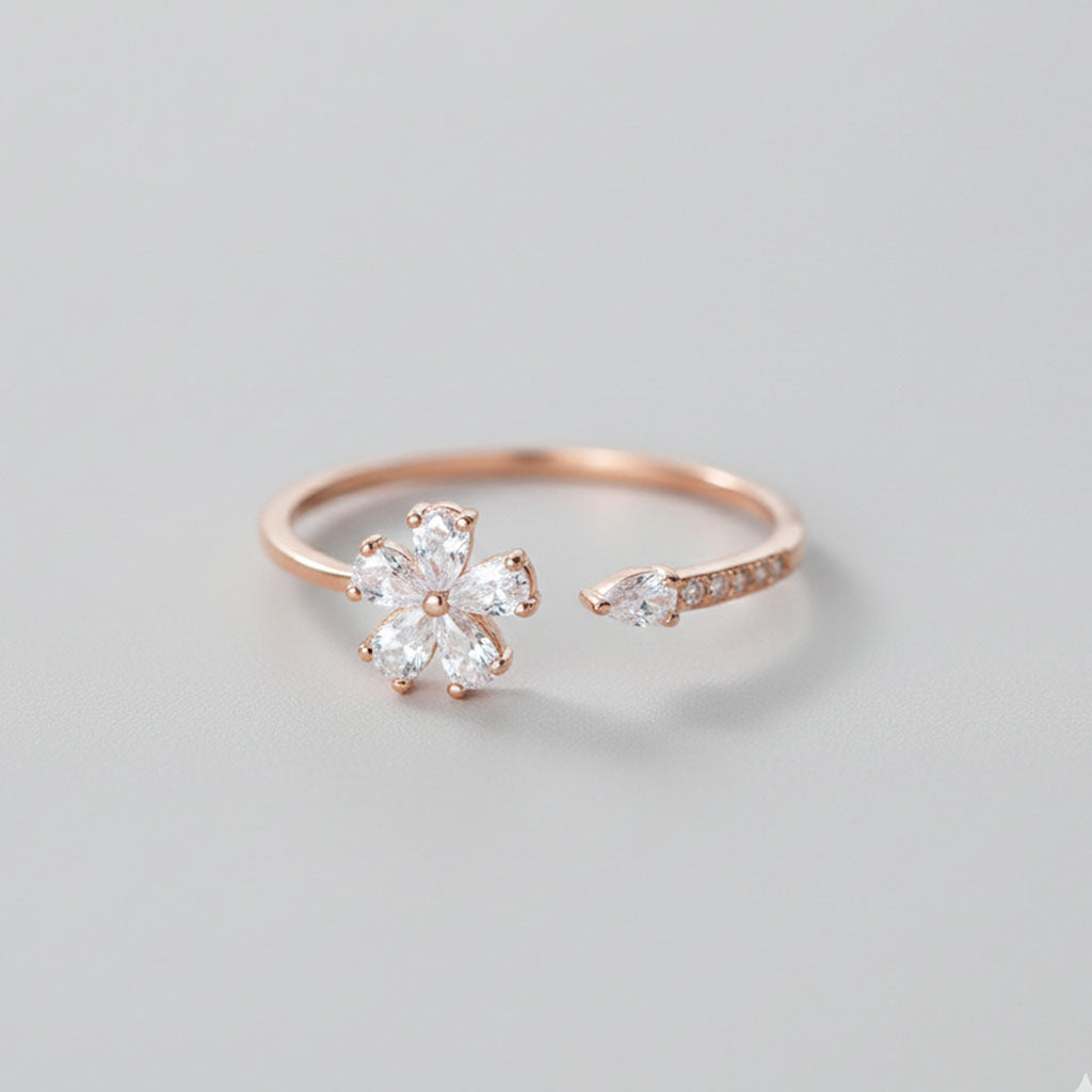 Blomstra - Justerbar ring med blomma