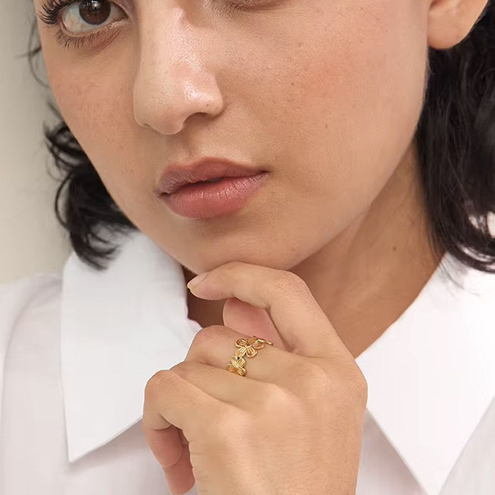 Blossom - Justerbar ring med blommor