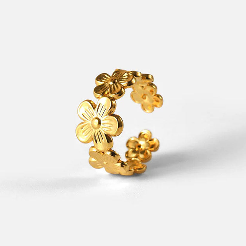 Blossom - Justerbar ring med blommor