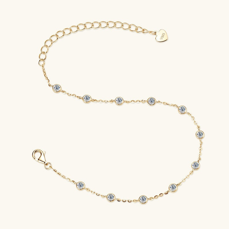 Cascade - Armband med moissanitstenar längs kedjan