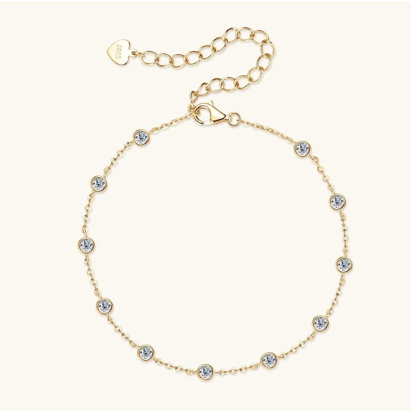 Cascade - Armband med moissanitstenar längs kedjan