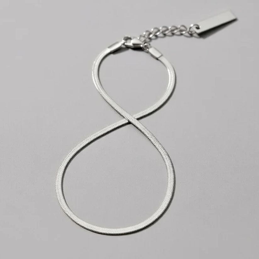 Chicago - Fotlänk i tunnare ormbenskedja